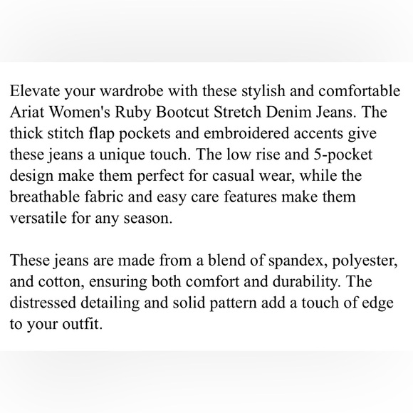 NWOT Ariat Ruby mid rise dark blue denim flare jeans with pocket embellishments - Picture 12 of 12